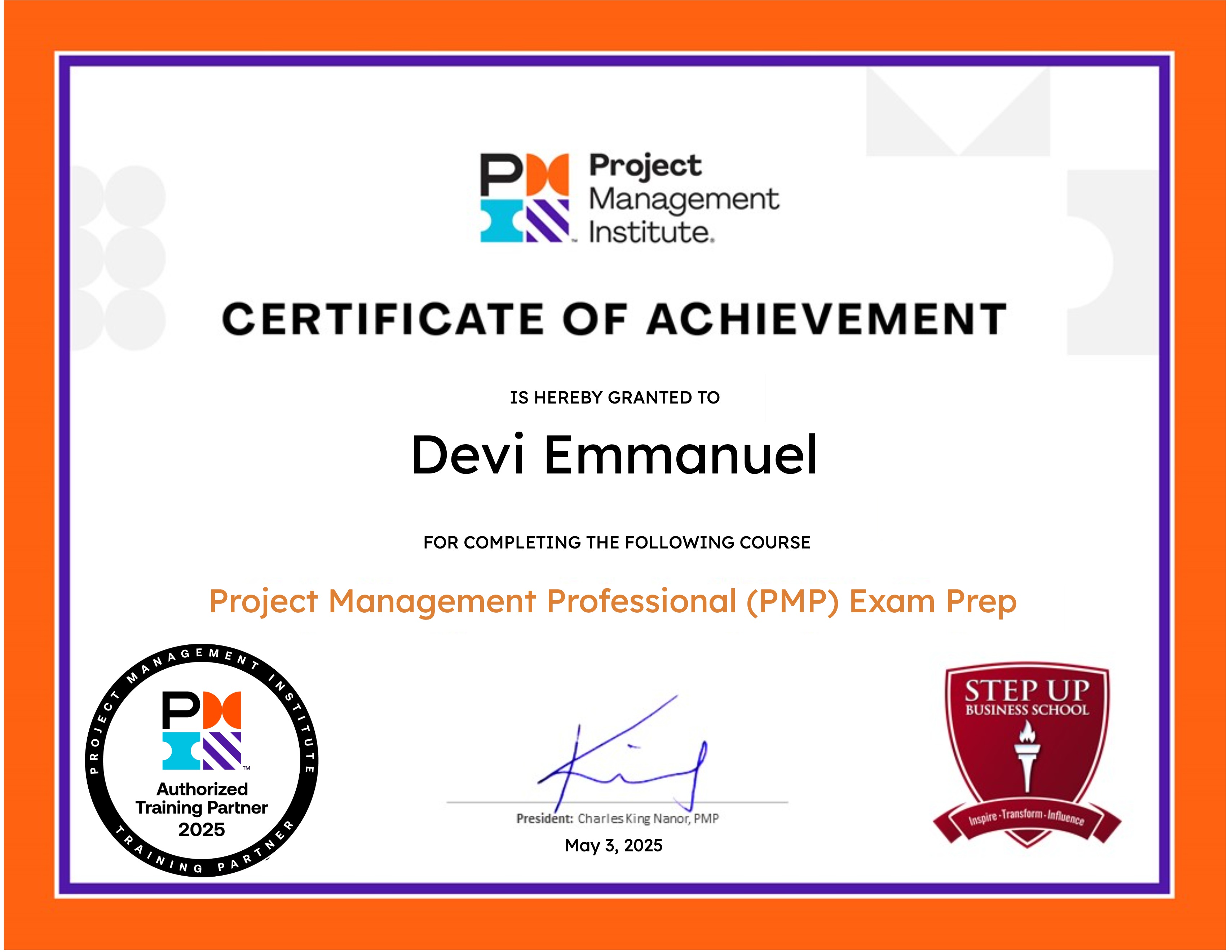 PMP Mock Exam for 35-Contact Hour Certificate