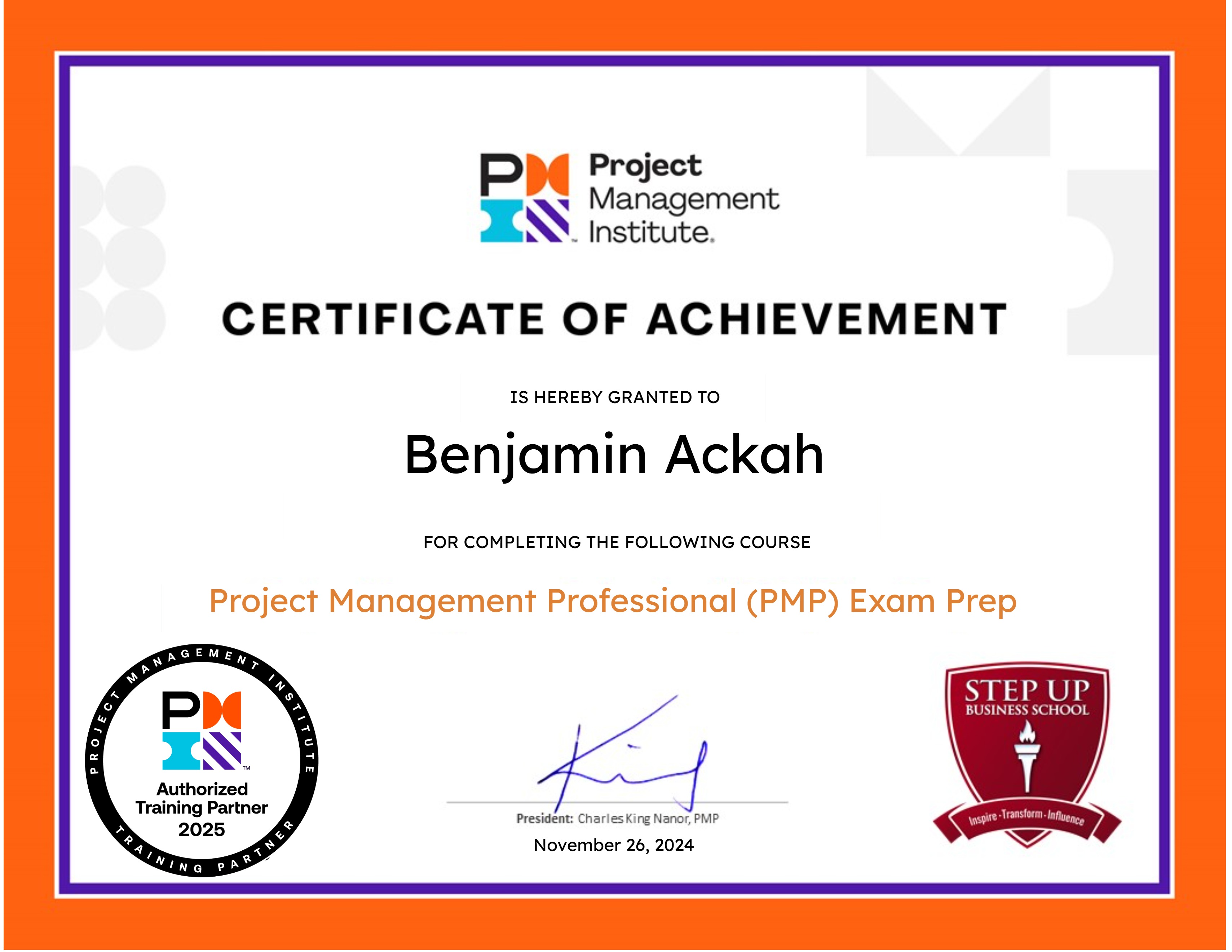 PMP Mock Exam for 35-Contact Hour Certificate