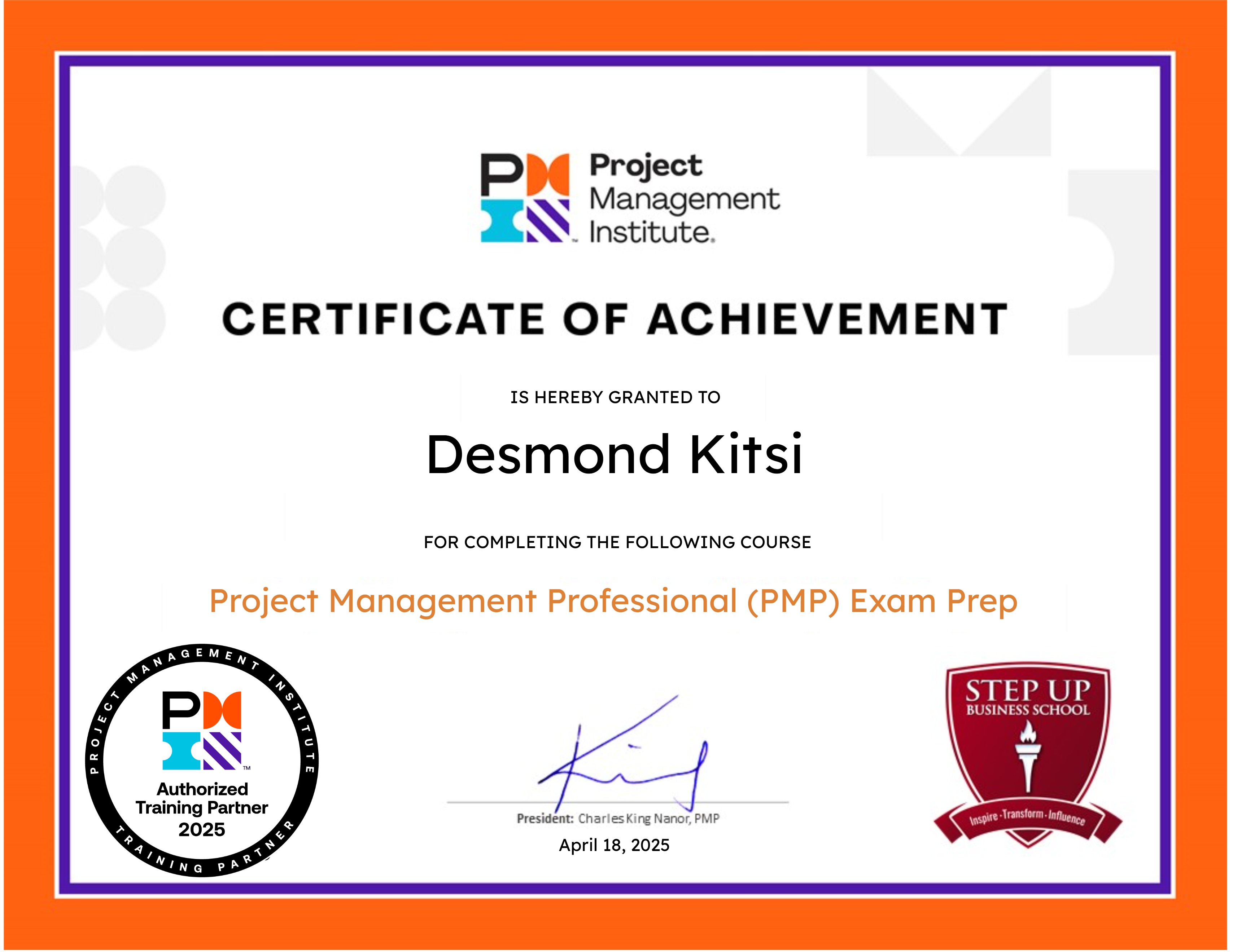 PMP Mock Exam for 35-Contact Hour Certificate